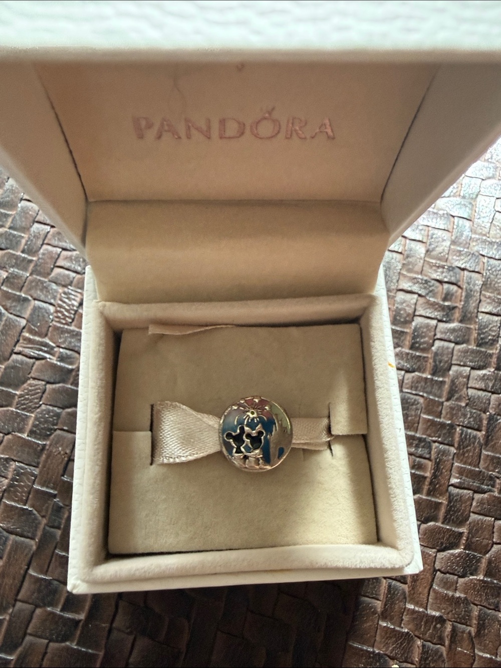Pandora Blue and Gold Mickey and many happily ever after Charm